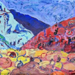 Faye Spencer - Landscape with parched red hill