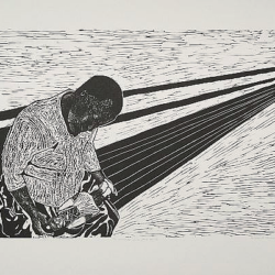 Senzeni Marasela - The comforter in a park bench